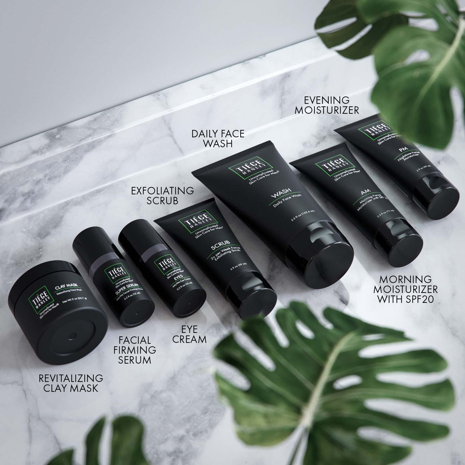 Revitalizing Clay Mask, Facial Firming Serum, Eye Cream, Daily Face Wash, Morning Moisturizer with SPF 20, Evening Moisturizer